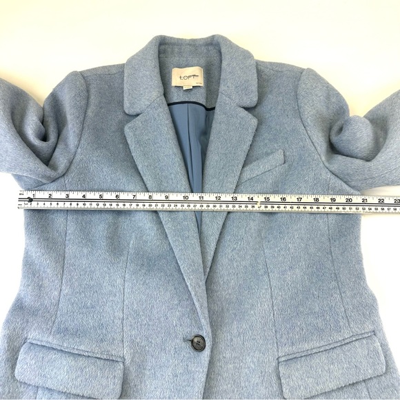 Loft blue light coat Womens Large Petite one button lined Tailored cloth coat - Picture 3 of 14